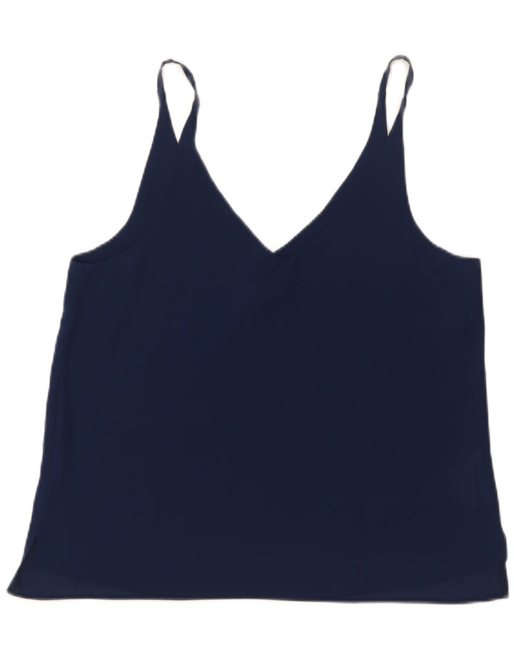 Topshop Dame Cami Top UK 10 Small Navy Blue Polyester