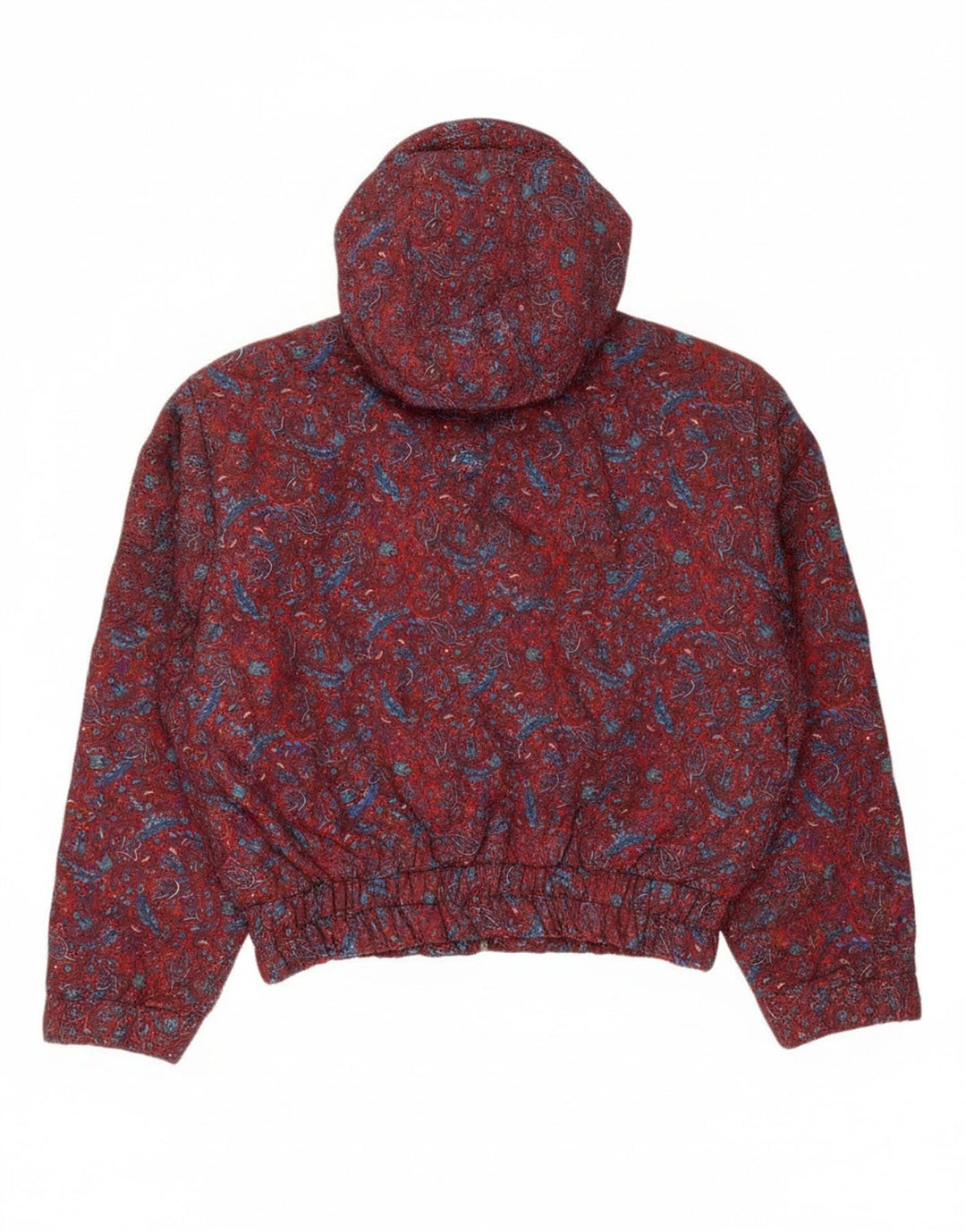 oltre Dame Hætte Oversized Bomber Jacket UK 10 Small Red Paisley