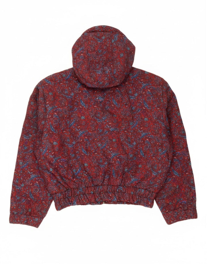 oltre Dame Hætte Oversized Bomber Jacket UK 10 Small Red Paisley