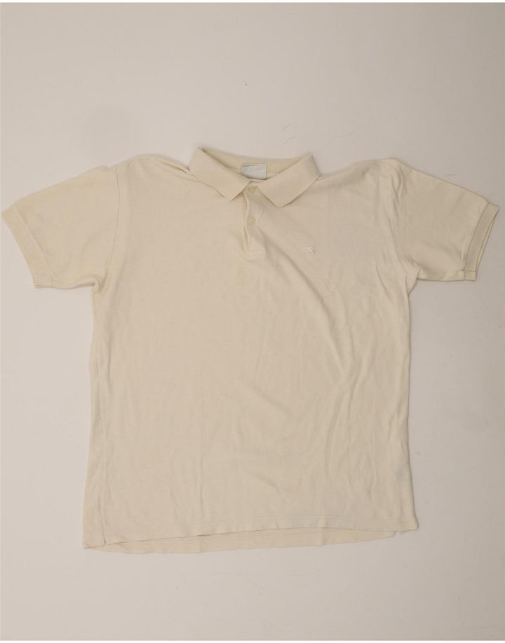DIADORA Mens Polo Shirt IT 52 Large Off White Cotton Vintage Diadora and Second-Hand Diadora from Messina Hembry 