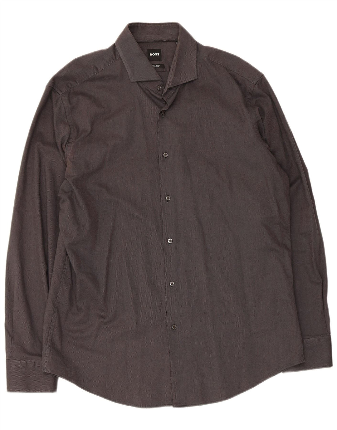 Hugo Boss Herre Regular Fit Skjorte Størrelse 43 17 XL Grå Bomuld