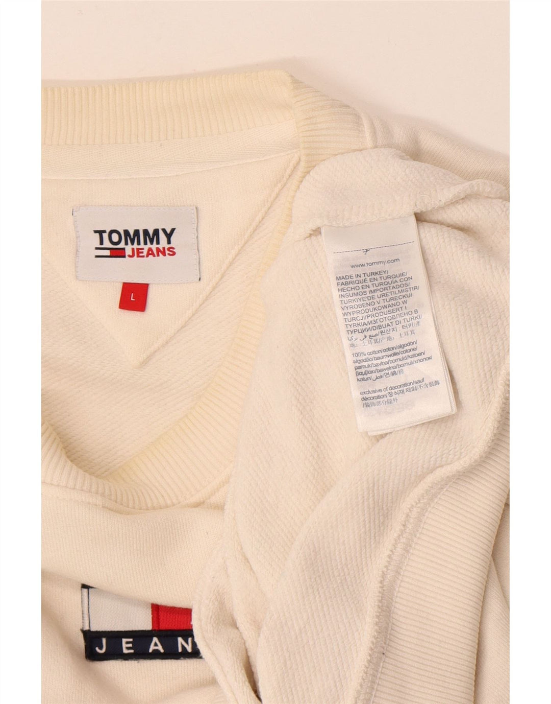 Tommy Hilfiger Herre Sweatshirt Jumper Stor Hvid Bomuld