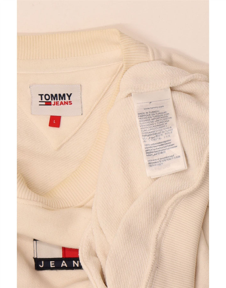 Tommy Hilfiger Herre Sweatshirt Jumper Stor Hvid Bomuld