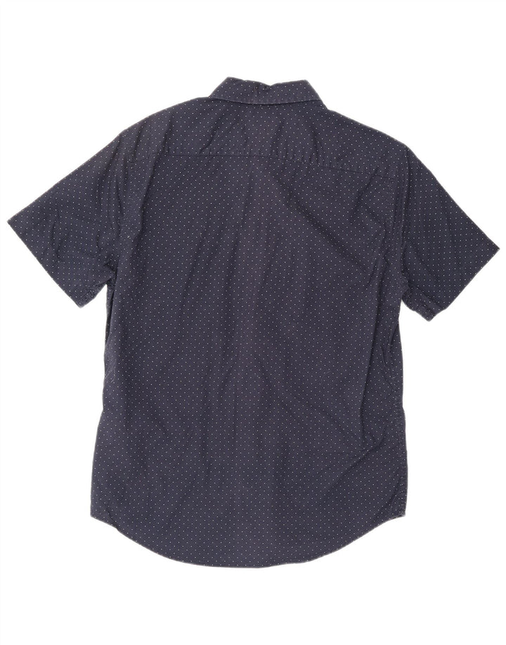 LEVI'S Mens Short Sleeve Shirt Small Navy Blue Polka Dot Cotton