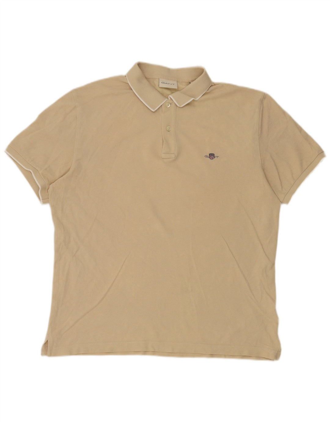 GANT Poloskjorte til mænd, stor beige bomuld