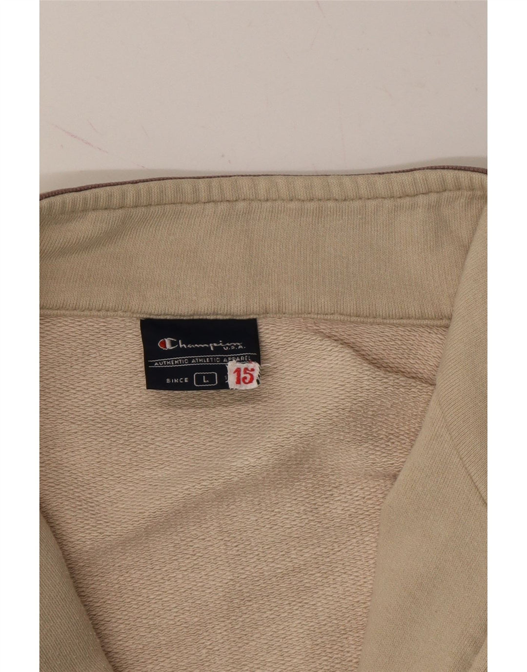 CHAMPION Womens Tracksuit Top Jacket UK 16 Large Beige Colourblock Vintage Champion and Second-Hand Champion from Messina Hembry 