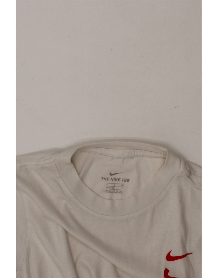 NIKE Boys Graphic T-Shirt Top 8-9 Years Small  White Cotton Vintage Nike and Second-Hand Nike from Messina Hembry 