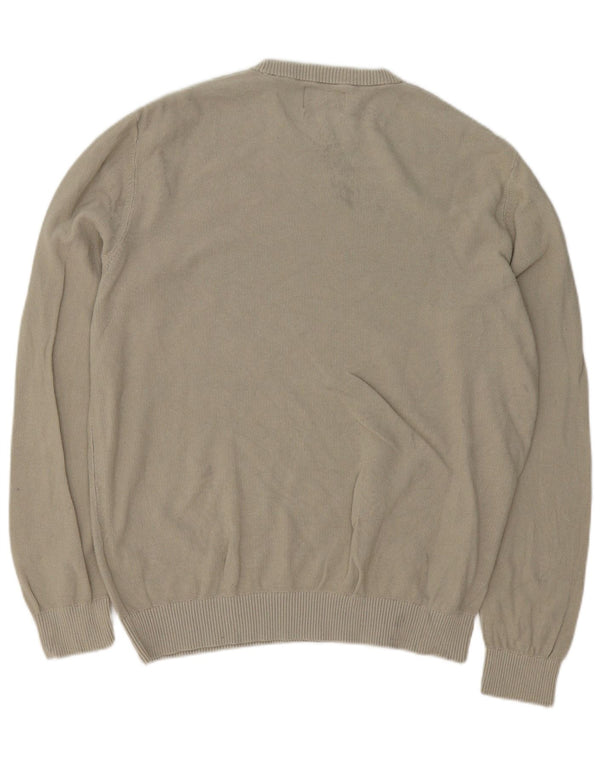 LERROS Mens Crew Neck Jumper Sweater 2XL Beige Cotton
