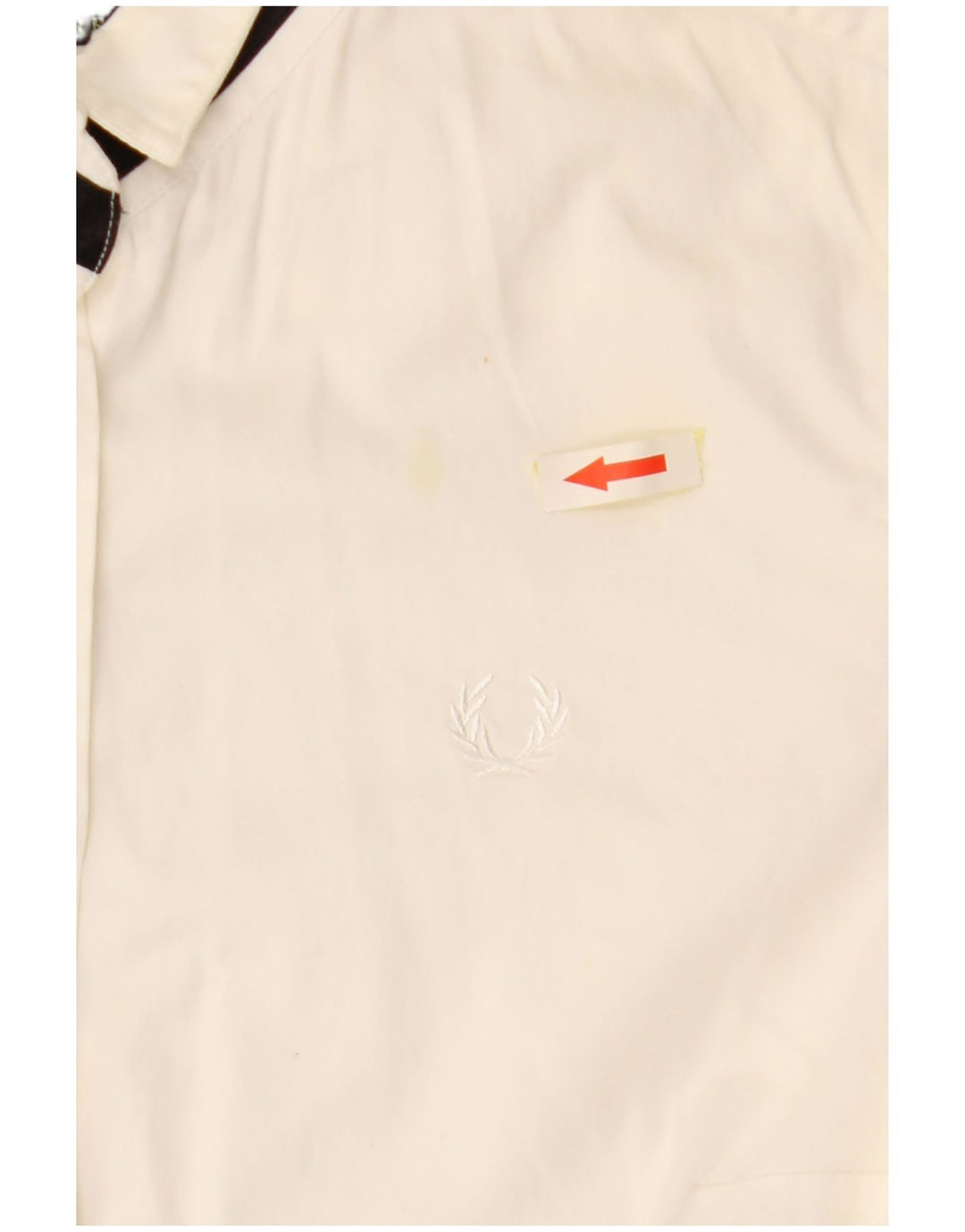 FRED PERRY Dameskjorte UK 12 Medium Off White Bomuld