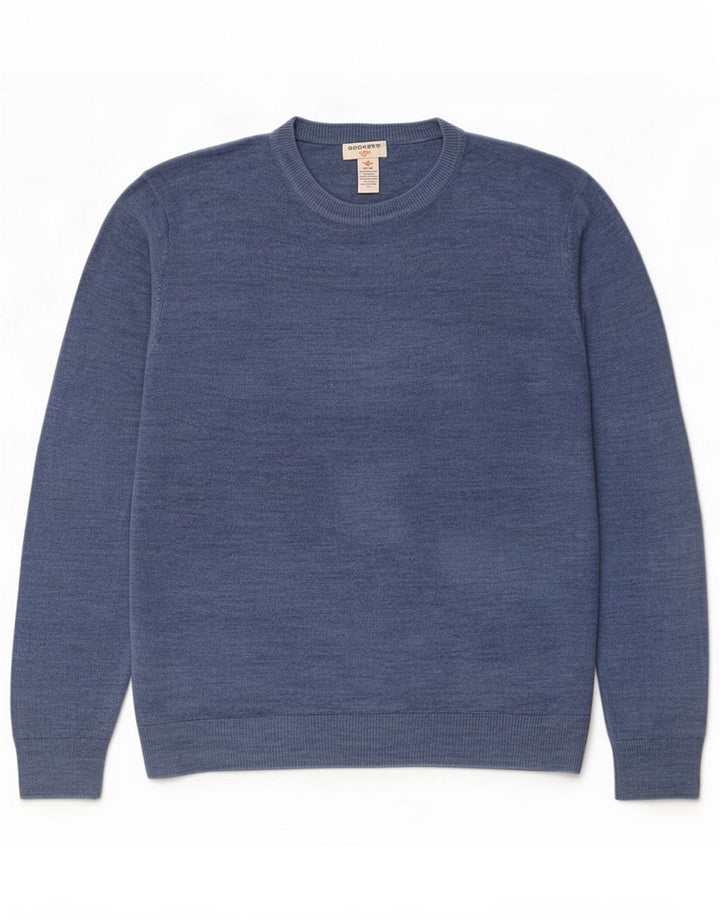 Dockers sweater med rund hals til mænd mellemblå akryl