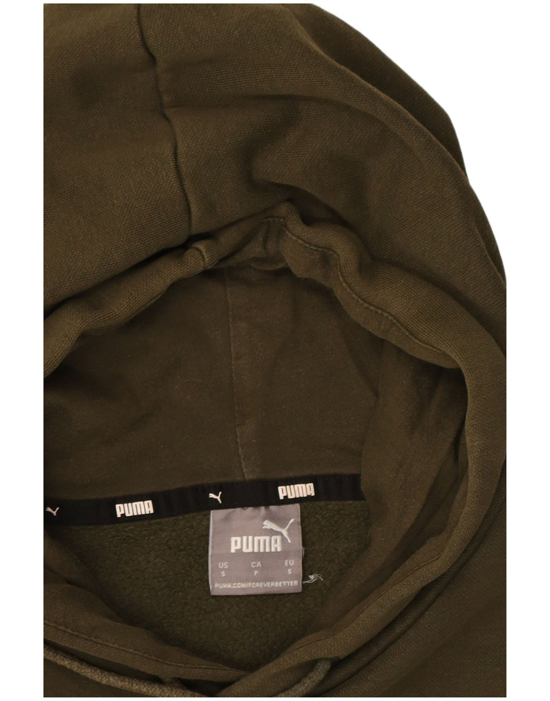 PUMA Mens Graphic Hoodie Jumper Small Khaki Cotton