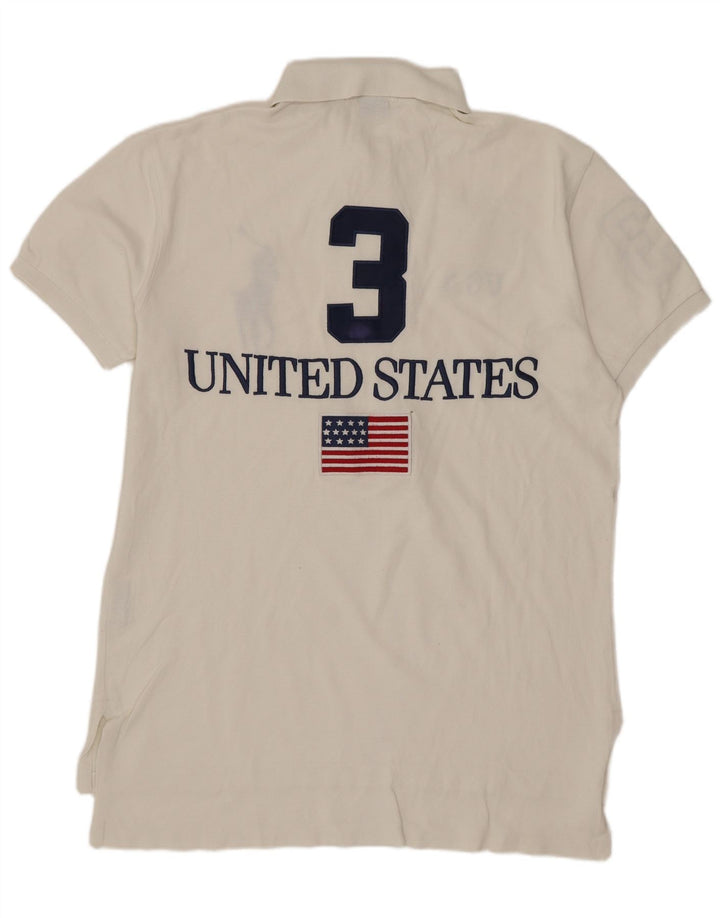 Polo Ralph Lauren Herre Grafisk Custom Fit poloshirt Medium hvid bomuld