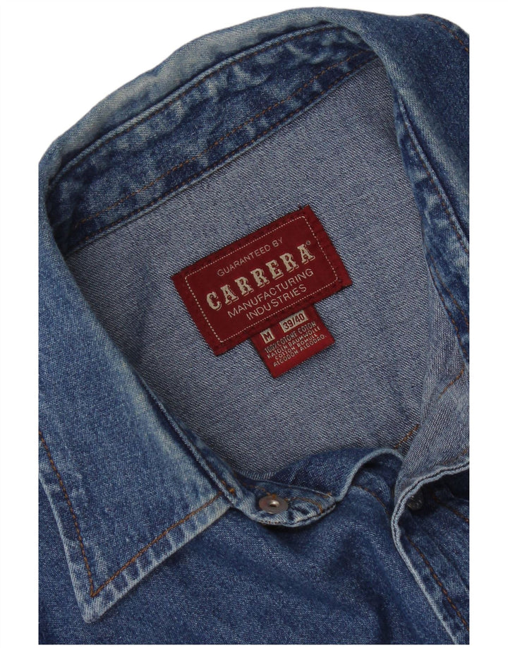 Carrera Denimskjorte til mænd Størrelse 39/40 Medium Blue Cotton
