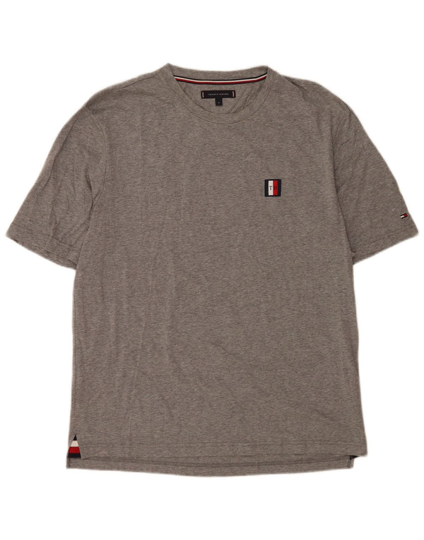 Tommy Hilfiger Herre T-Shirt Top XL Grå Bomuld