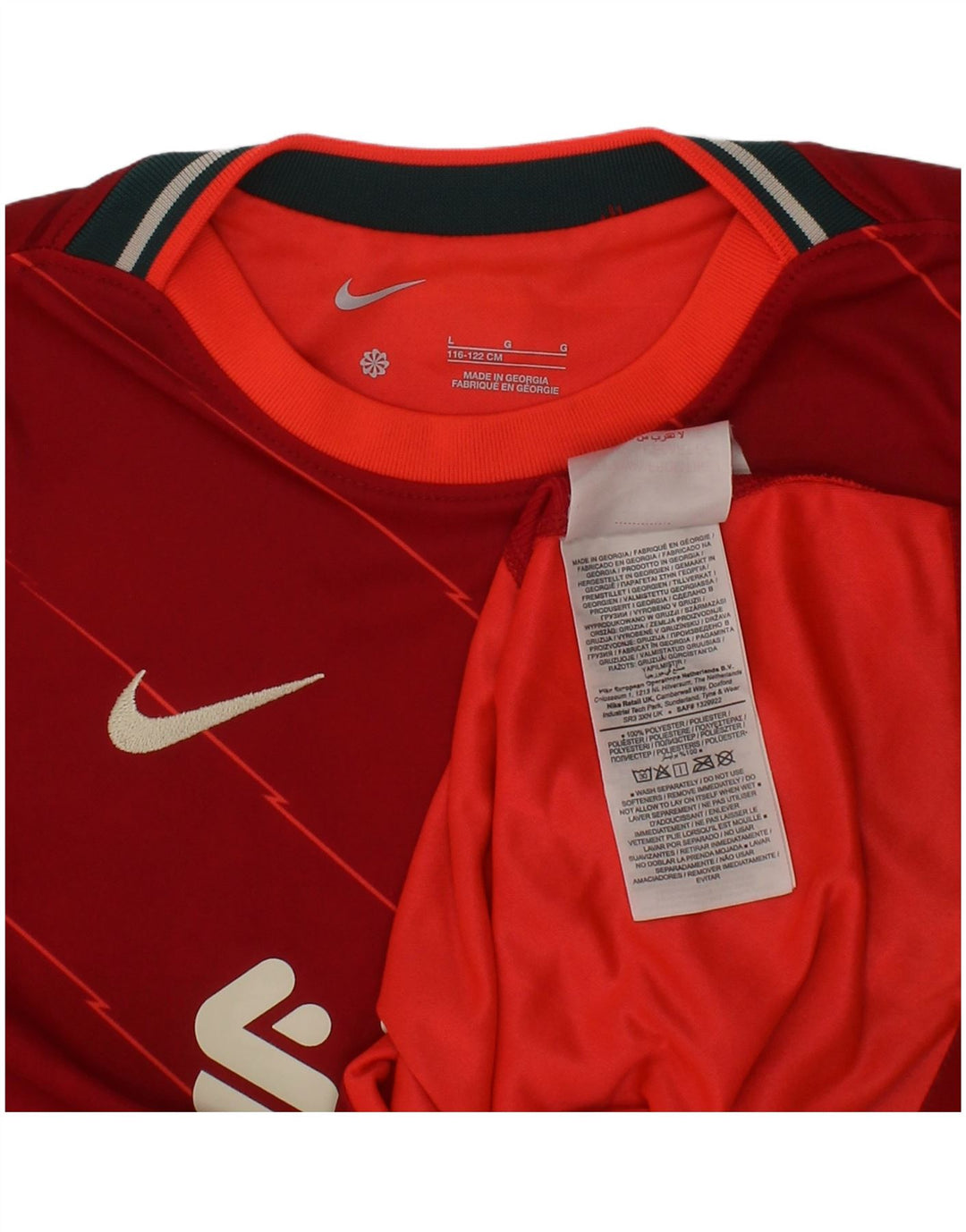 Nike Boys Liverpool Grafisk T-Shirt Top 6-7 År Stor Rød Polyester
