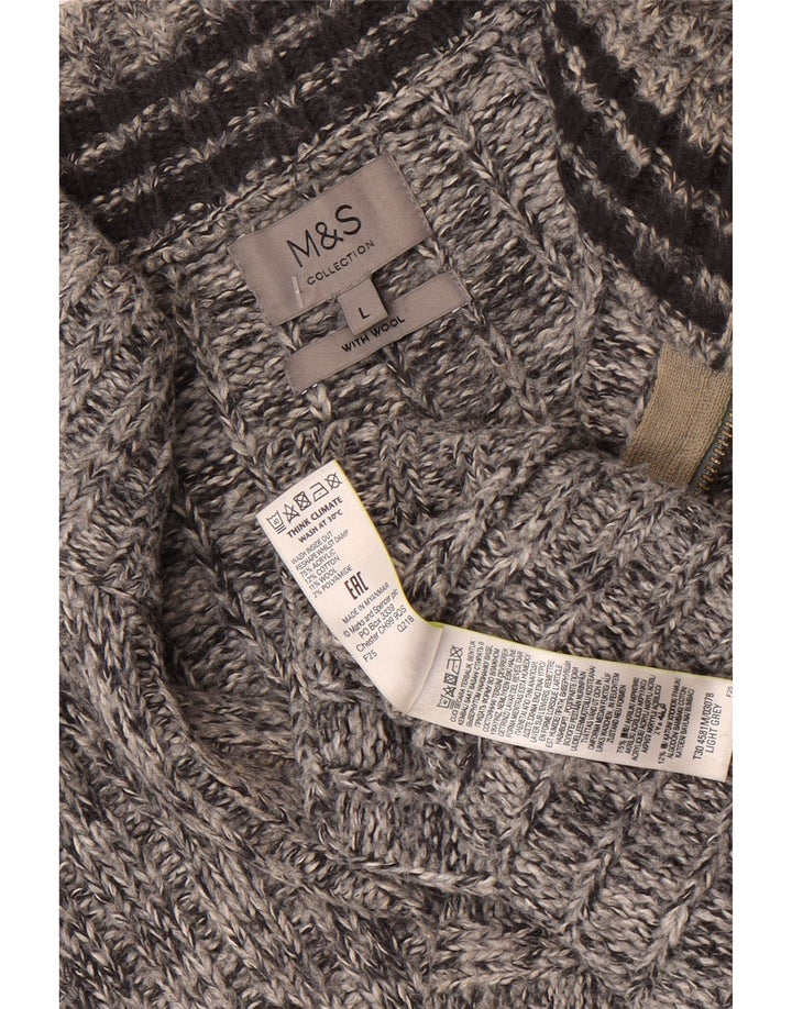 Marks & Spencer Dame sweater med lynlåshals DK 16 Stor grå flækket