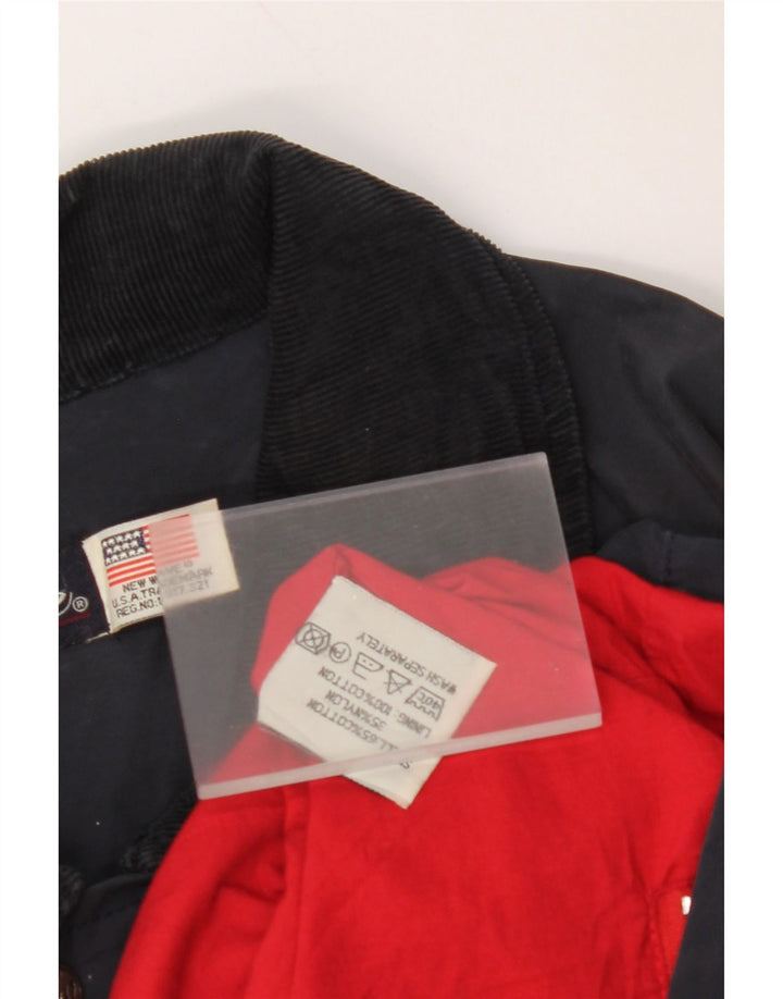 VINTAGE Herre Windbreaker Jacket UK 44 2XL Navy Blue Bomuld