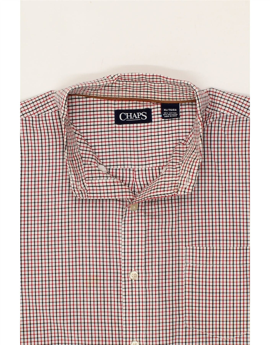 CHAPS Mens Shirt XL Red Check Cotton Vintage Chaps and Second-Hand Chaps from Messina Hembry 