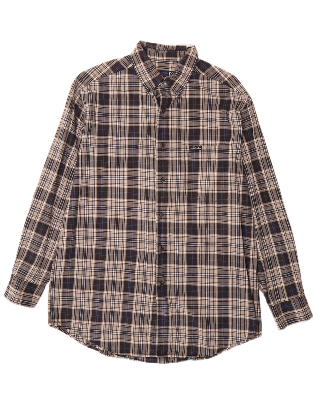 Chaps Ralph Lauren Herre Flannel skjorte Medium Grey Ternet Bomuld
