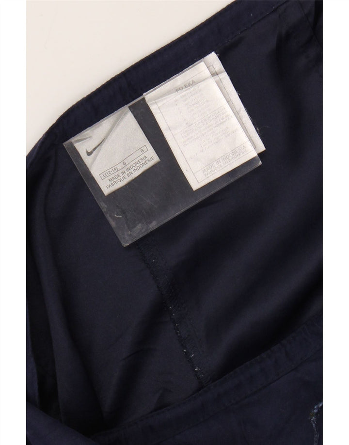 NIKE koniske fritidsbukser til kvinder US 12/14 Large W32 L30 Marineblå