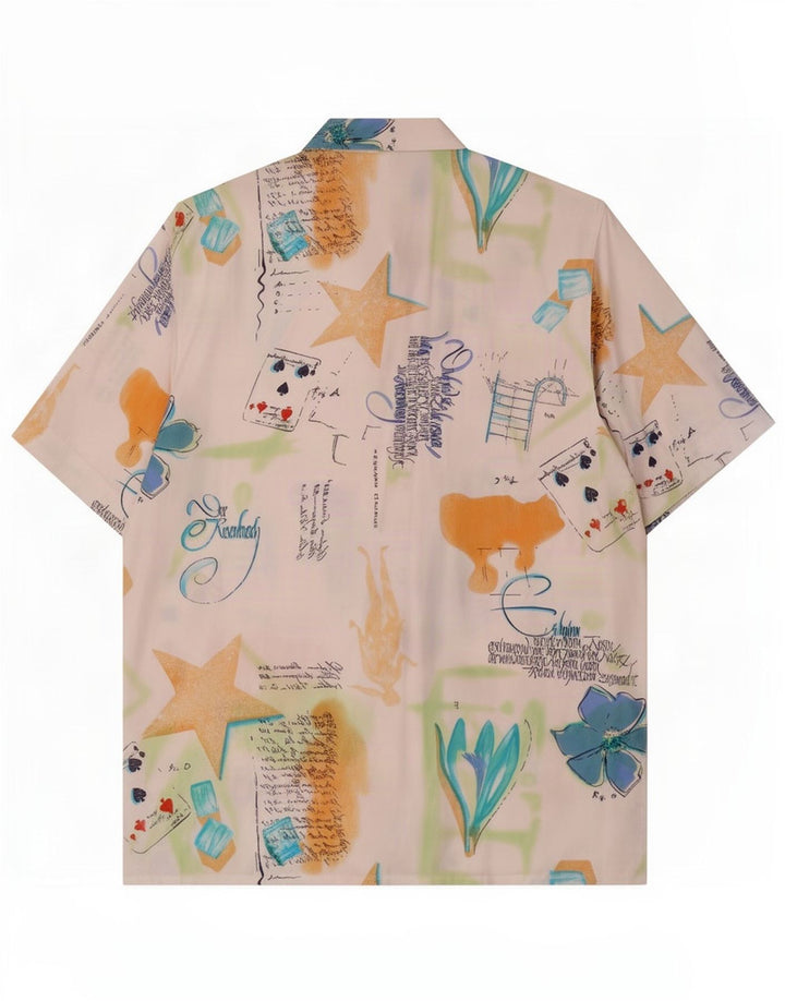 Yorn Dame Oversized abstrakt mønster skjorte EU 36 Small Multicoloured