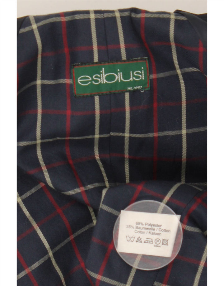 Vintage overfrakke til kvinder UK 16 Stor marineblå polyester