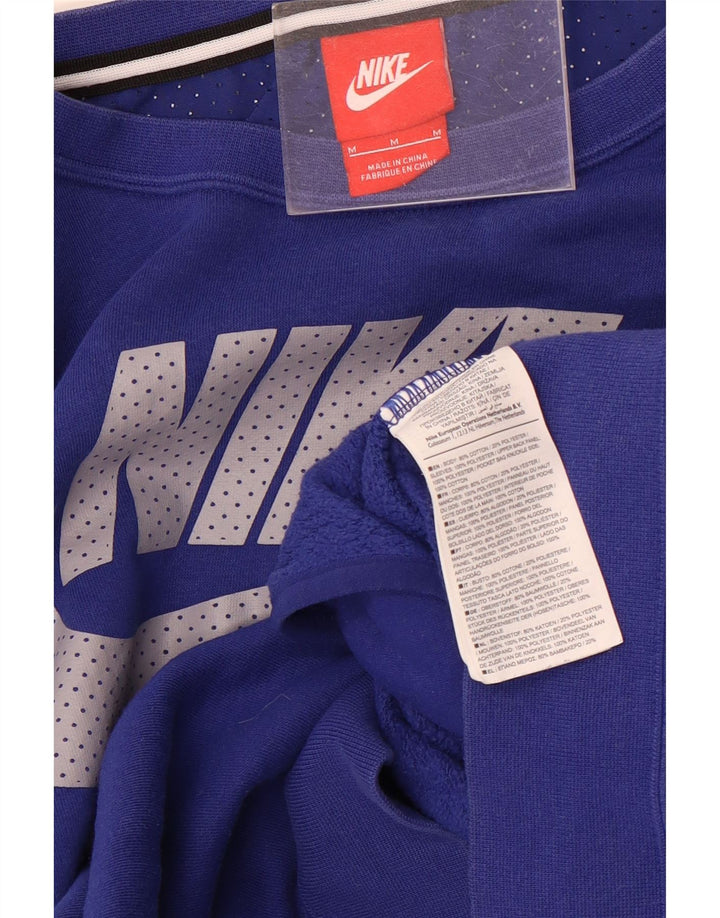 Nike Herre grafisk sweatshirt Jumper Medium Blue Colourblock Bomuld