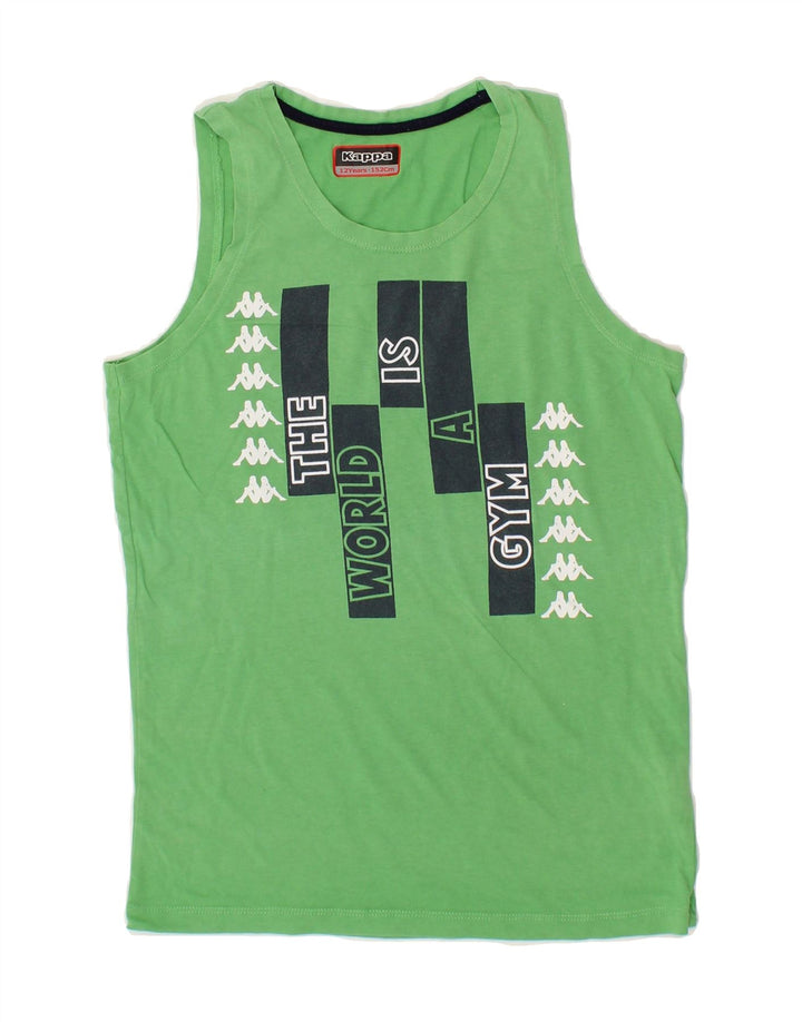 KAPPA Boys Graphic Vest Top 11-12 Years Green Cotton Vintage Kappa and Second-Hand Kappa from Messina Hembry 