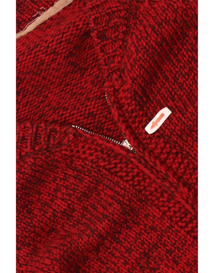 Vintage herre cardigan sweater Medium Rød Flecked