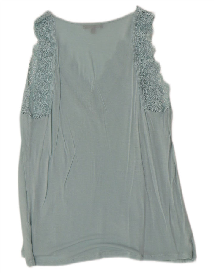 Massimo Dutti Dame ærmeløs bluse Top UK 6 XS Blå