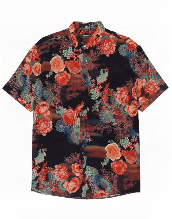 Vintage Mens Short Sleeve Shirt 3XL Multicoloured Floral