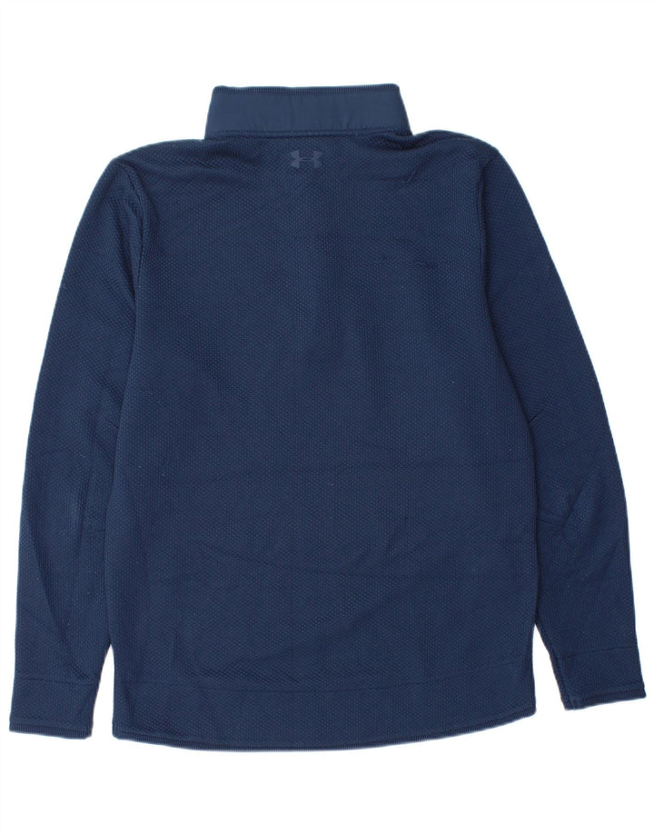 UNDER ARMOR Herre Cold Gear Button Neck Sweatshirt Jumper Medium Navy Blue