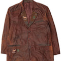 Vintage herre læderjakke UK 44 2XL Brown Tie Dye læder