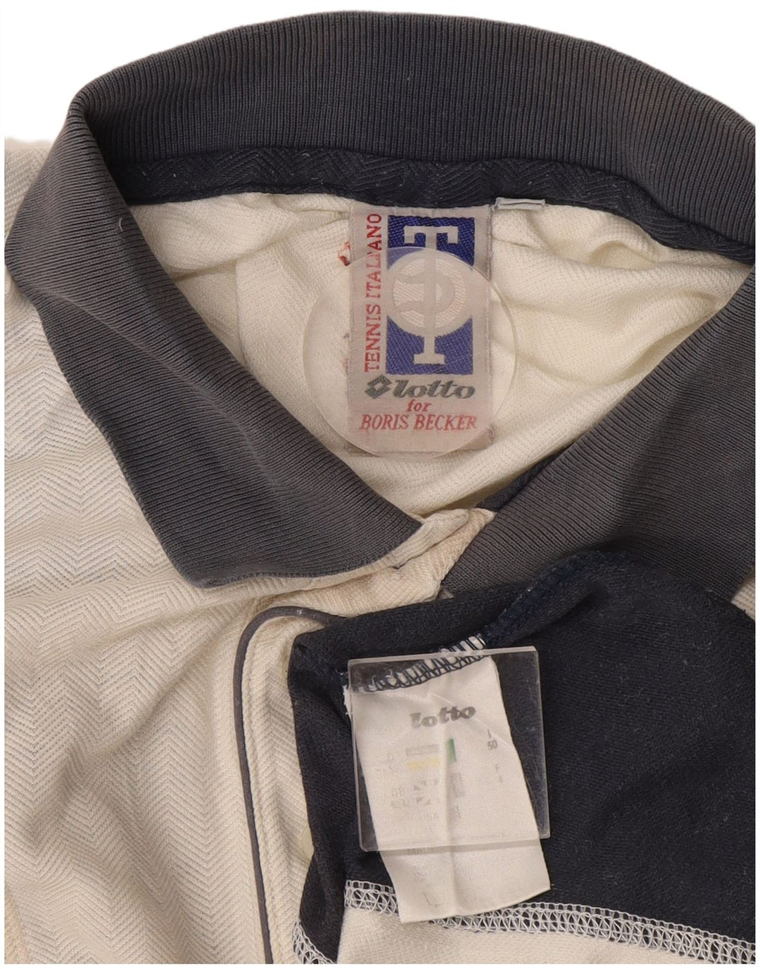 LOTTO Rugby polotrøje til mænd UK 40/42 Large White Colourblock Polyester