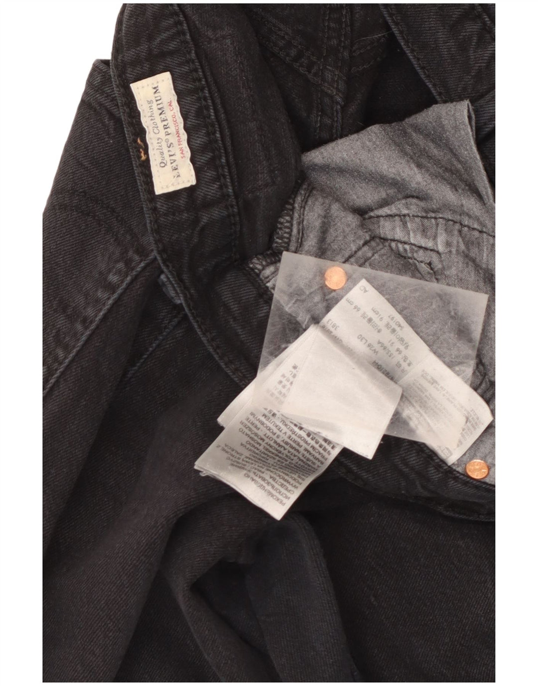 Levi's Herre 501 lige jeans W26 L30 sort bomuld