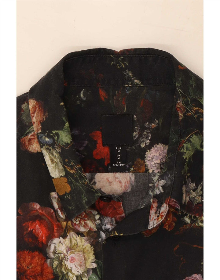 H&M Herreskjorte Medium Sort Floral