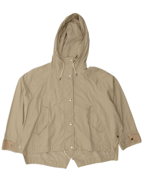 Zara Dame Hætte Oversized Parka Jacket UK 16 Large Beige