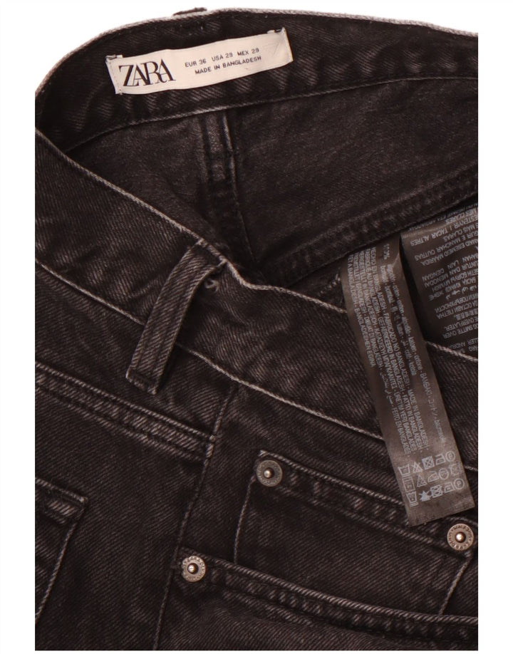 ZARA Herre Cropped Jeans EU 36 XS W29 L25 Sort Bomuld