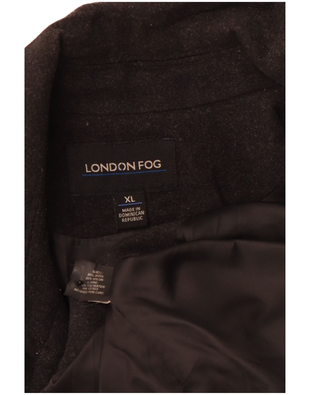 LONDON FOG Womens Pea Coat UK 18 XL Sort Uld