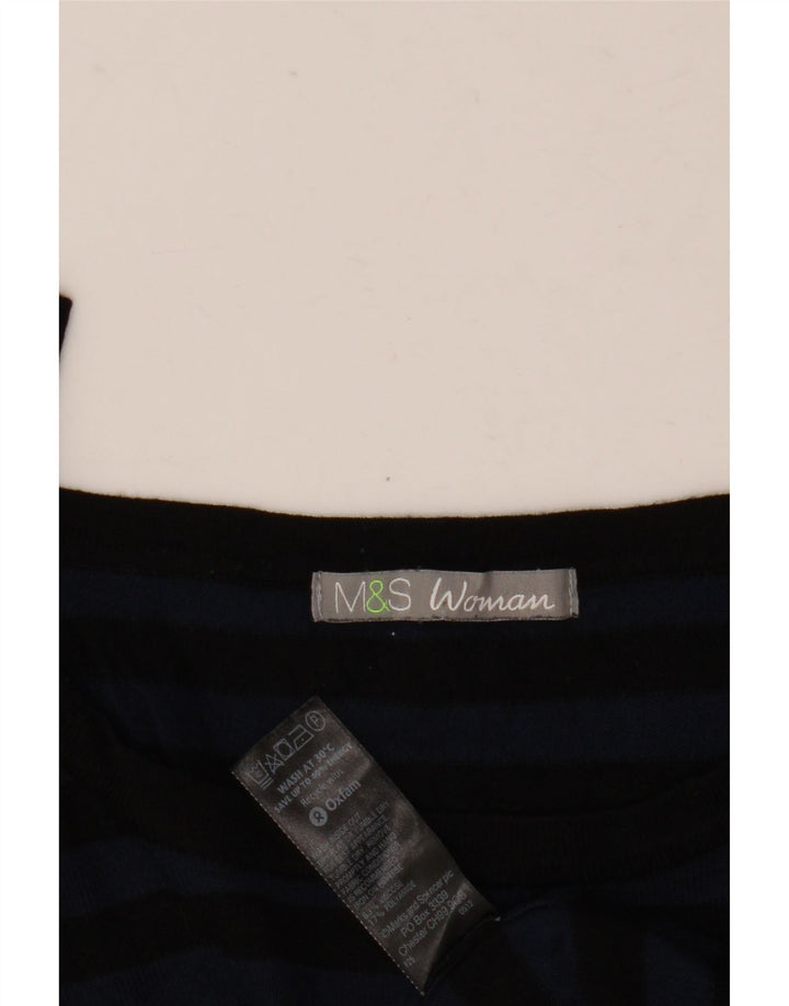 Marks & Spencer Dame Boat Neck Jumper Sweater UK 14 Medium Navy Blue
