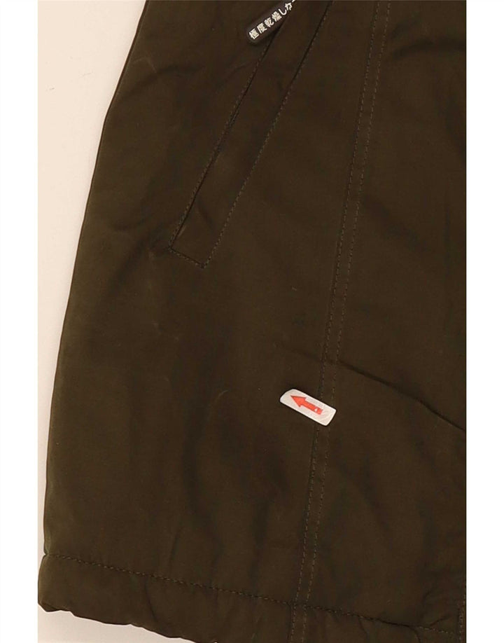 Superdry Parkajakke med hætte til kvinder UK 14 Stor grøn polyester