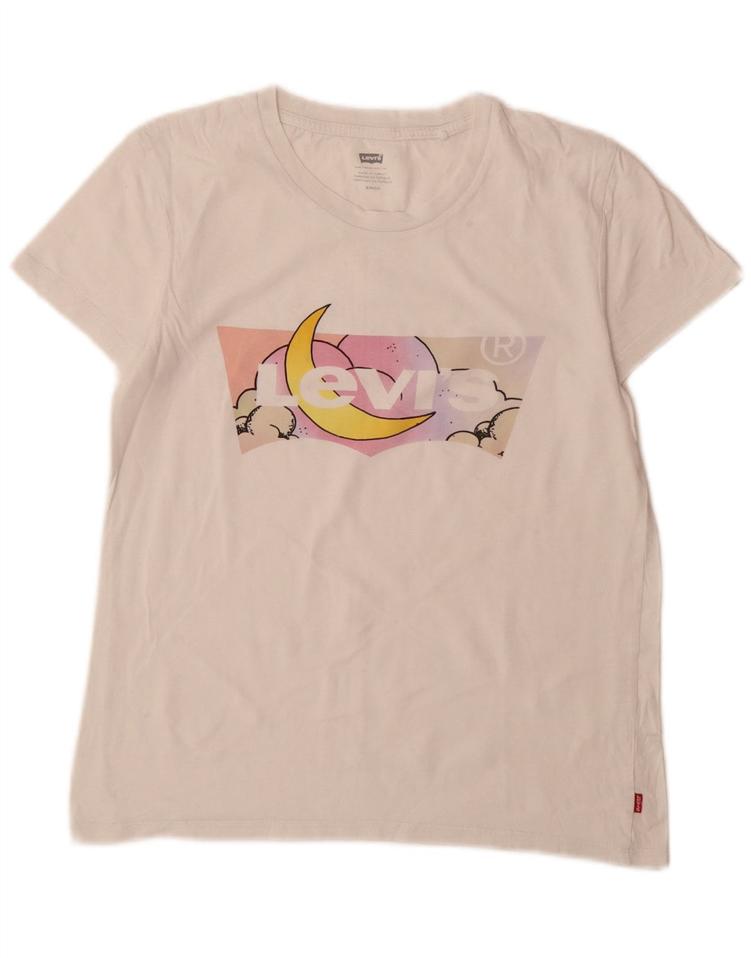 Levi's Dame Grafisk T-Shirt Top UK 10 Small White