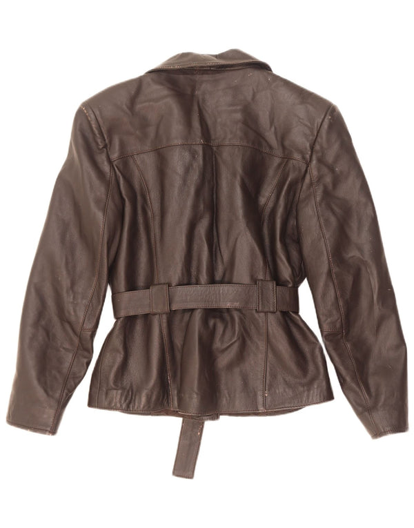 Vintage læderjakke til kvinder UK 10 Small Brown