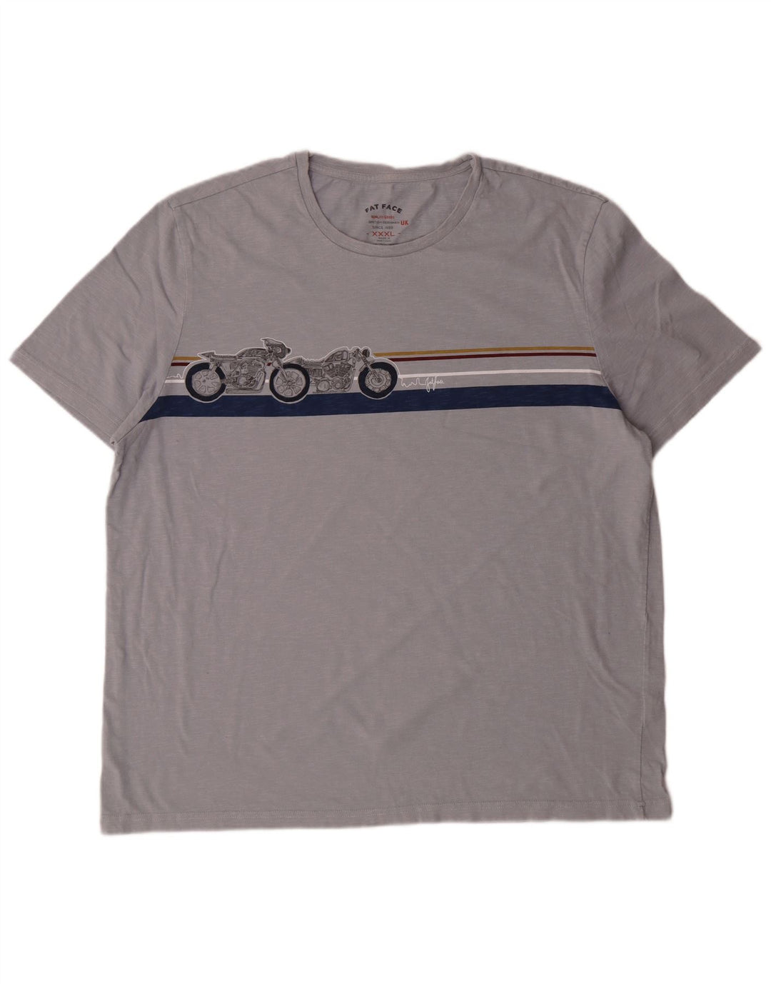 Fat Face Dame Grafisk T-Shirt Top 3XL Grå Bomuld Motorcykel