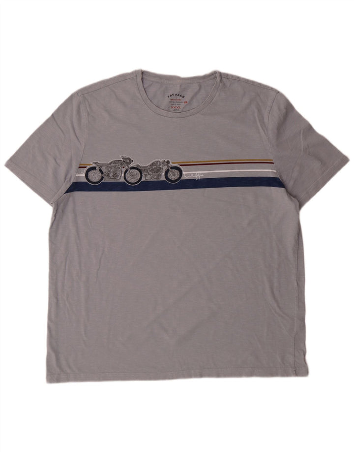 Fat Face Dame Grafisk T-Shirt Top 3XL Grå Bomuld Motorcykel