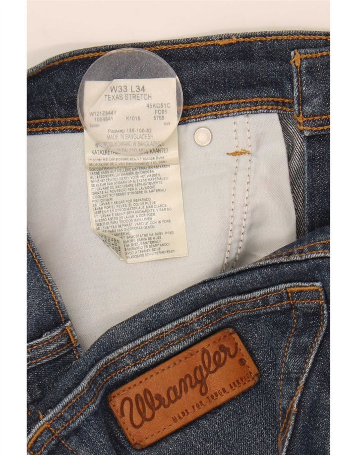 Wrangler Herre Texas Stretch Denim Shorts W33 Medium Blue Bomuld