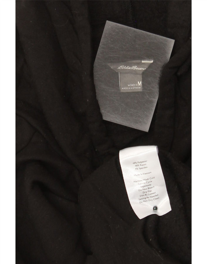 Eddie Bauer Dame Loose Fit Hoodie Jumper UK 14 Medium Sort Polyester