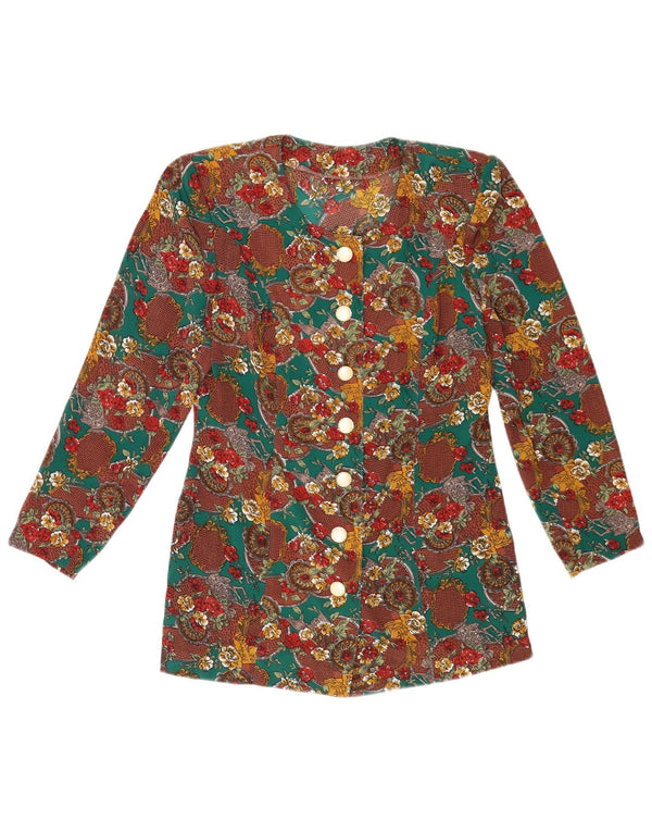 Vintage dameskjorte bluse UK 10 Small Multicolored Floral