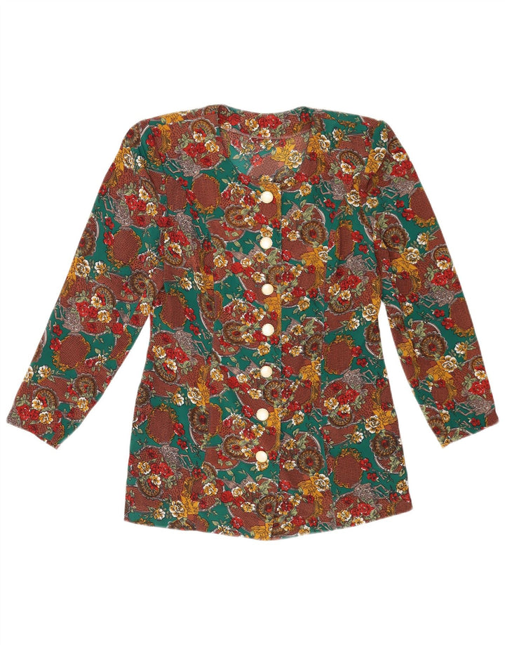 Vintage dameskjorte bluse UK 10 Small Multicolored Floral