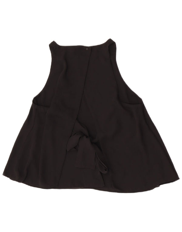 Zara Womens Sleeveless Blouse Top UK 14 Large Black